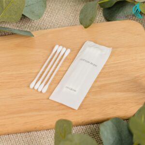 เซ็ตก้านสำลี 4 ก้าน[แพ็ค 100 ชิ้น]สำหรับใช้ในโรงแรม ใส่ถุงขาวขุ่น/กล่อง - cotton bud