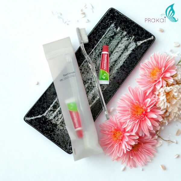 แปรงสีฟันx2ด้าม +ยาสีฟัน 5g【ลังละ 50 เซ็ท】 ของใช้ในโรงแรม Toothbrush/Dental Kit - Image 10