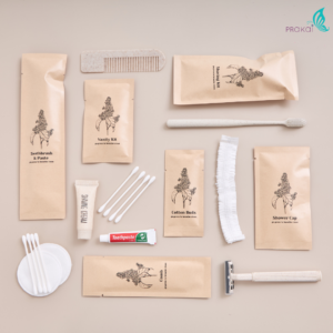 ชุดซองกระดาษคราฟท์สีน้ำตาล【100 เซ็ท】ของใช้โรงแรม Eco-Friendl(แบบย่อยสลายได้) แบบจัดเซ็ทสำหรับโรงแรม