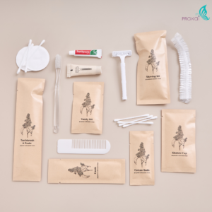 PRAKAIVANICH ชุดซองกระดาษคราฟท์สีน้ำตาล【แพ็คละ 100 เซ็ท】ของใช้โรงแรม แบบจัดเซ็ท