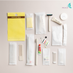 PRAKAIVANICH ชุดซองสปันบอนด์【100 เซ็ท】ของใช้โรงแรม Eco-Friendly (แบบย่อยสลายได้) แบบจัดเซ็ท